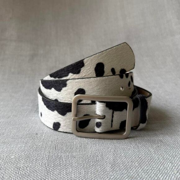 Cowhide print fur black and white MENS1 - Picture 1 of 4